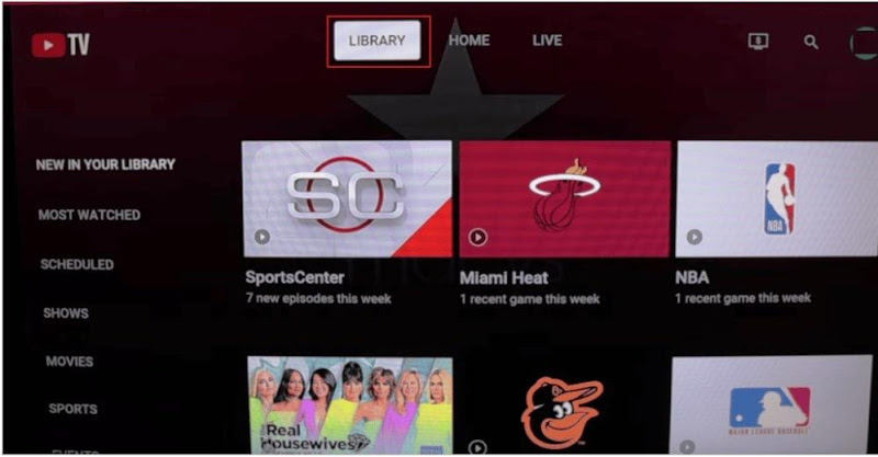 navigate-youtube-tv-library