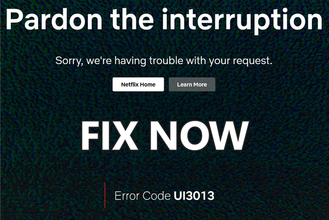 Netflix Error Code Ui3013