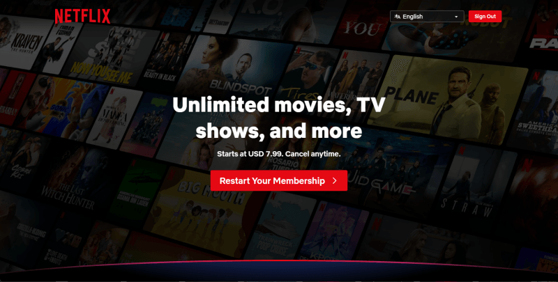 netflix welcome page