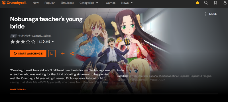 Nobunaga Teachers Young Bride Anime on Crunchyroll