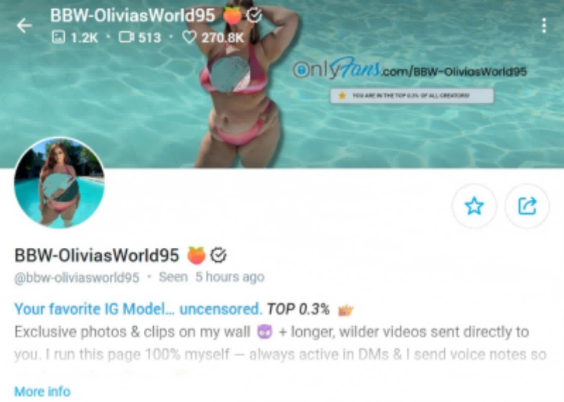 bbw creator profile olivia bbw creator