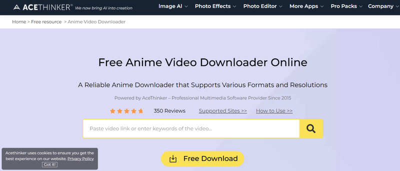 Open Acethinker Anime Downloader
