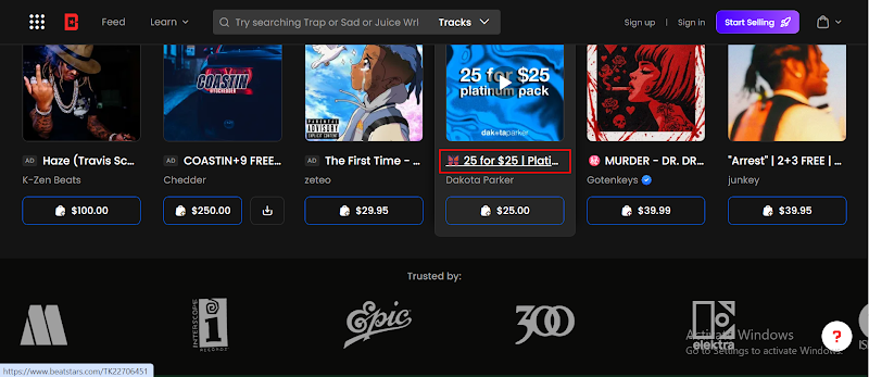 open beatstars detail page