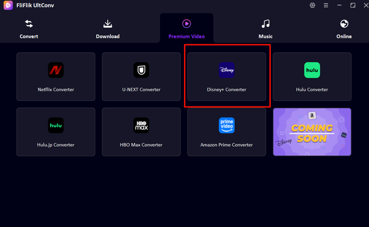 Open Disney Plus Converter in Ultconv