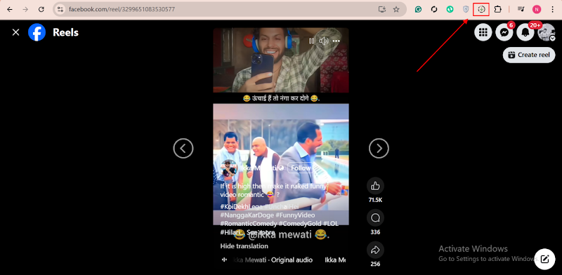 Open Facebook Story to Download