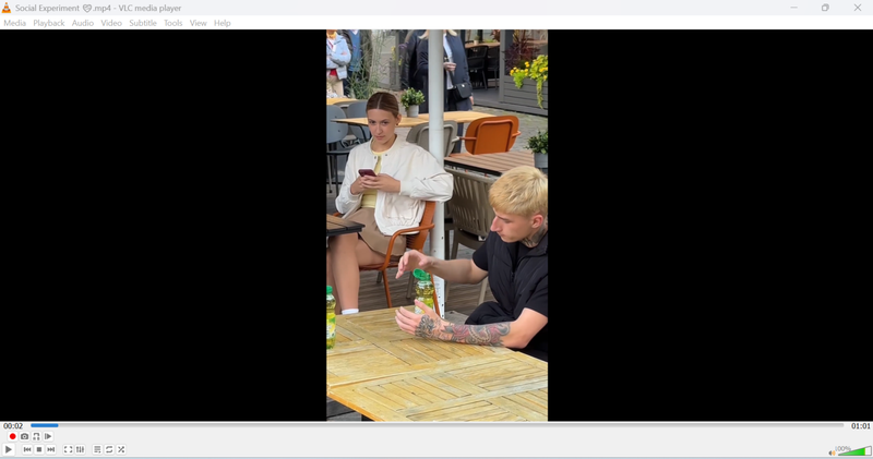 Open the Video File in Vlc