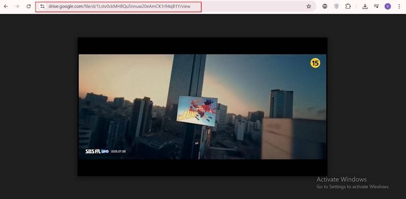 open google drive video link
