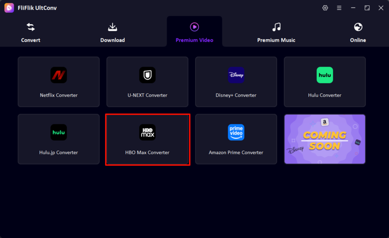 Open Hbo Max Converter in Ultconv