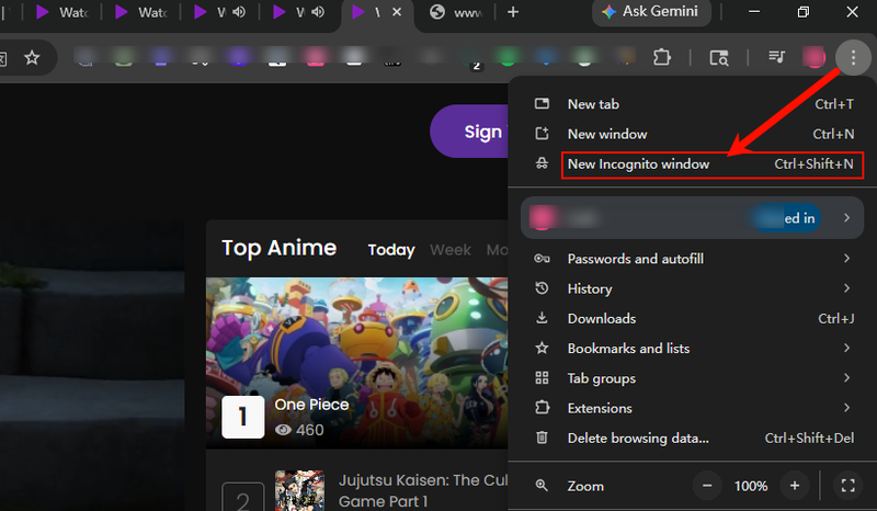 Open Incognito Window