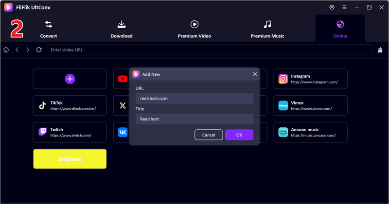 Open Online Section Add Reelshort