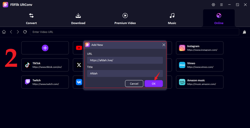 Open Online Tab of Afdah in Ultconv