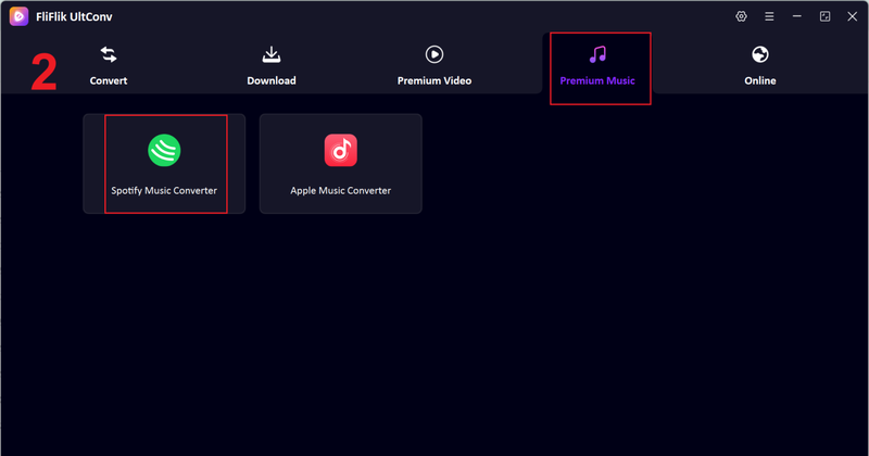 Open Spotify Music Converter with Flikflik Ultconv