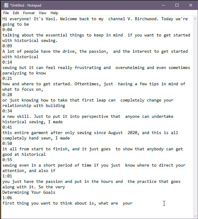 Open Text Editor to Download YouTube Captions