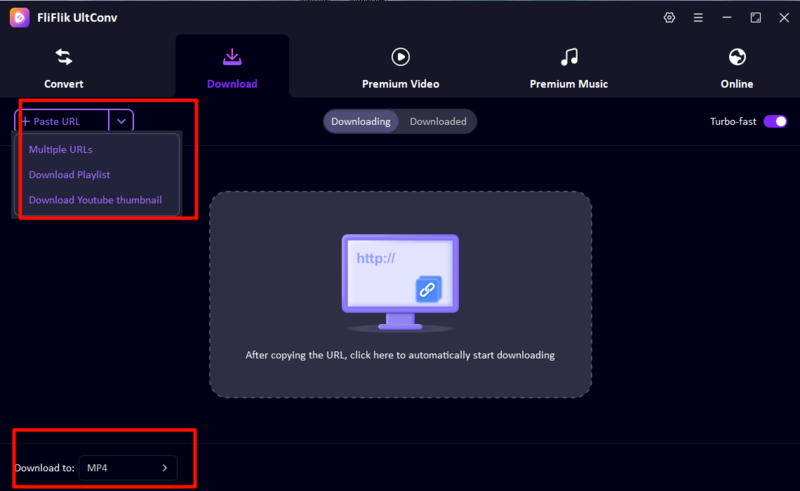 Open Ultconv to Select Download Format