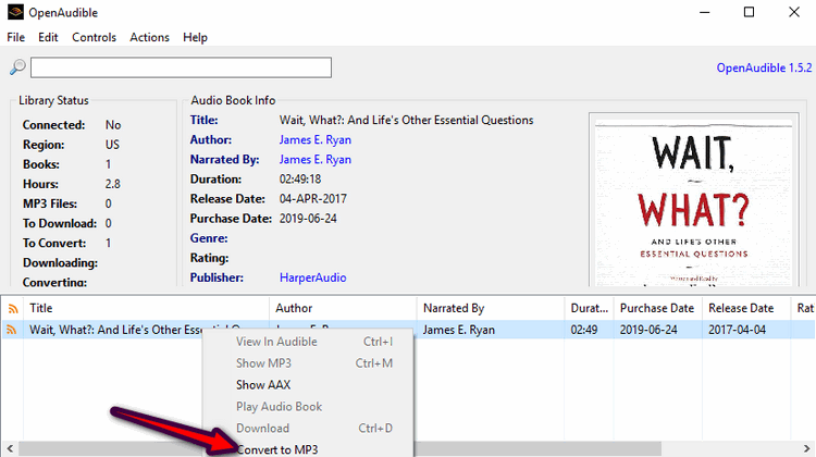 Convert Audible Audiobook to Mp3 in Openaudible