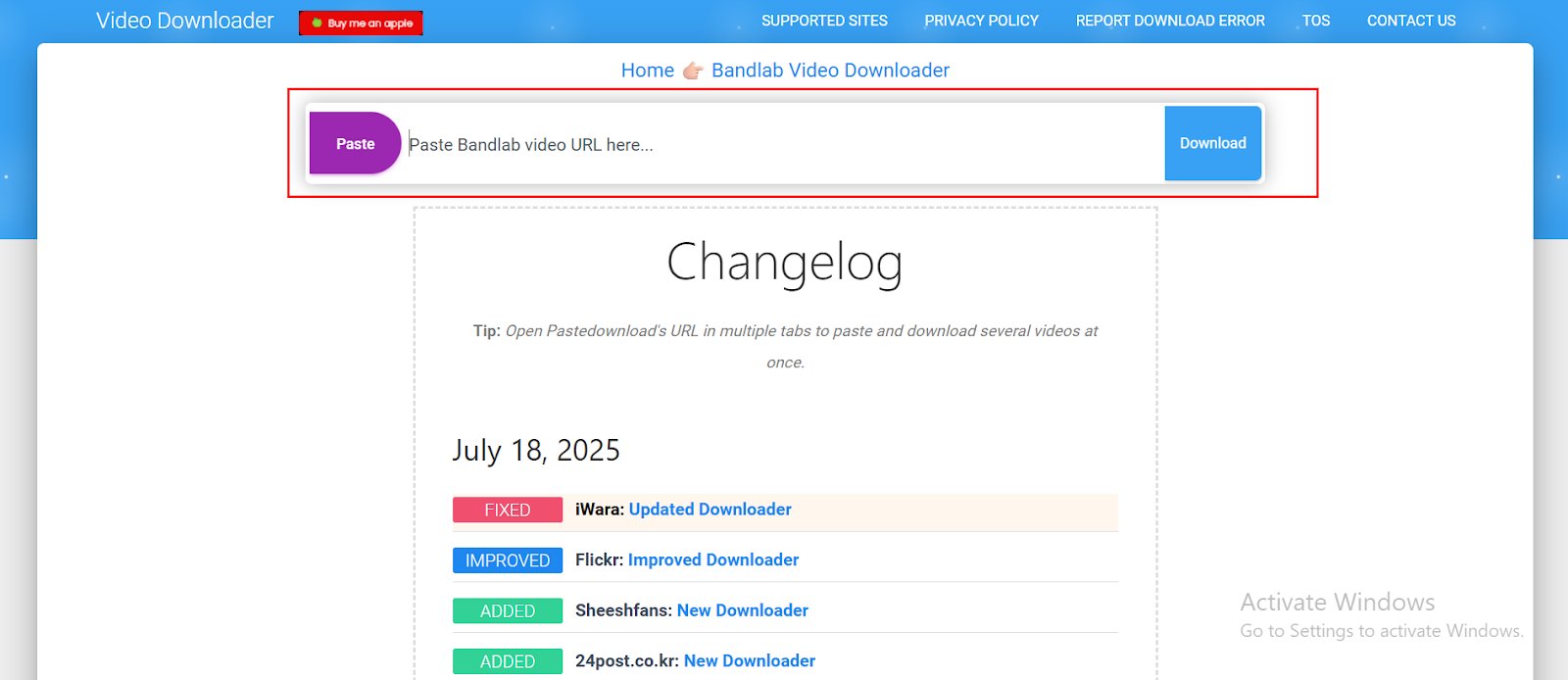 paste bandlab url in box