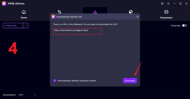 Paste Dorawatch Link into Ultconv Downloader