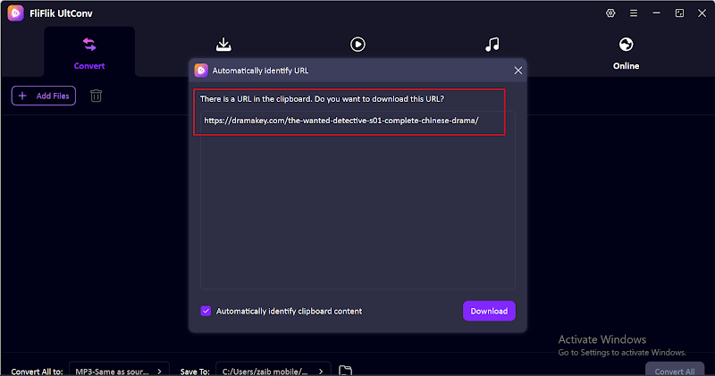 paste dramakey link start download