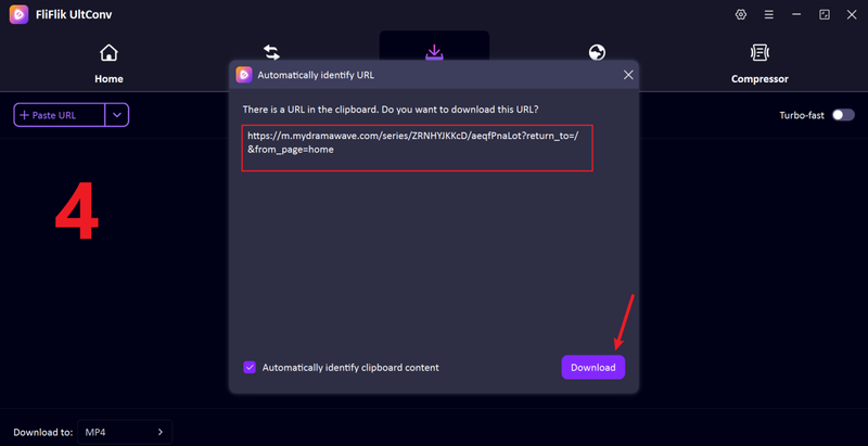 Paste Dramawave Video Link in Ultconv