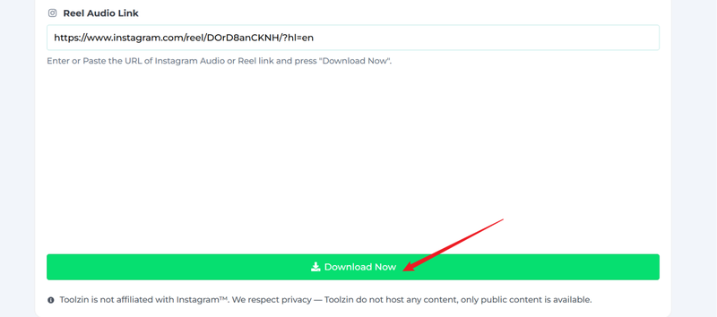 Paste Instagram Link Toolzin