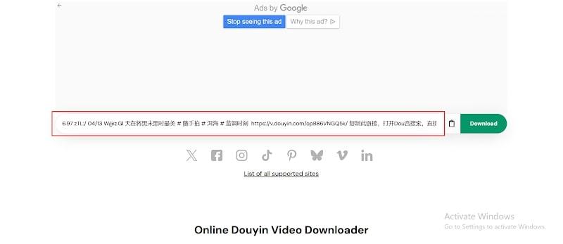 Paste Link AnyDownloader Input