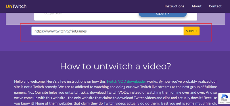 Paste Link in Untwitch.com