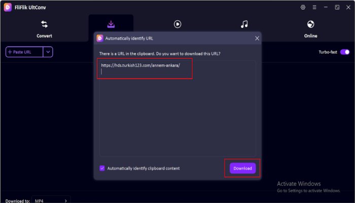 paste link into ultconv
