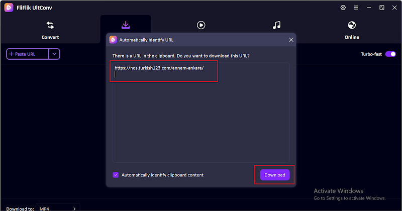 paste link into ultconv