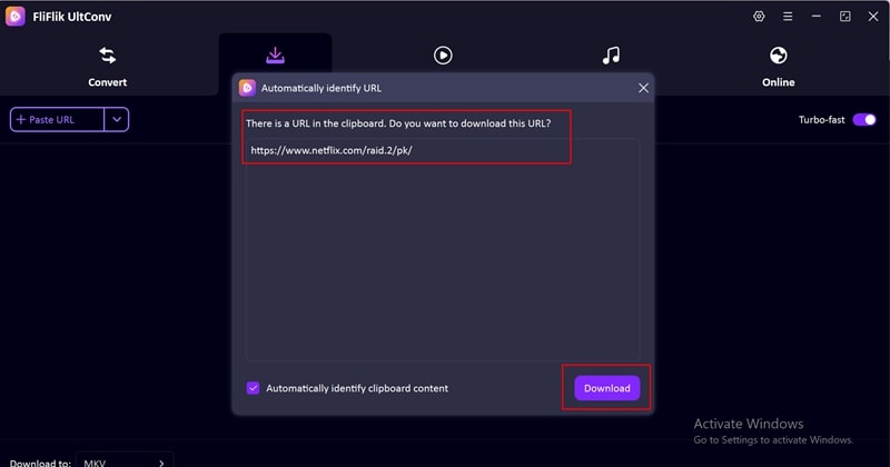 paste url and download