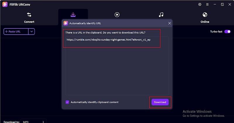 paste rumble link and download