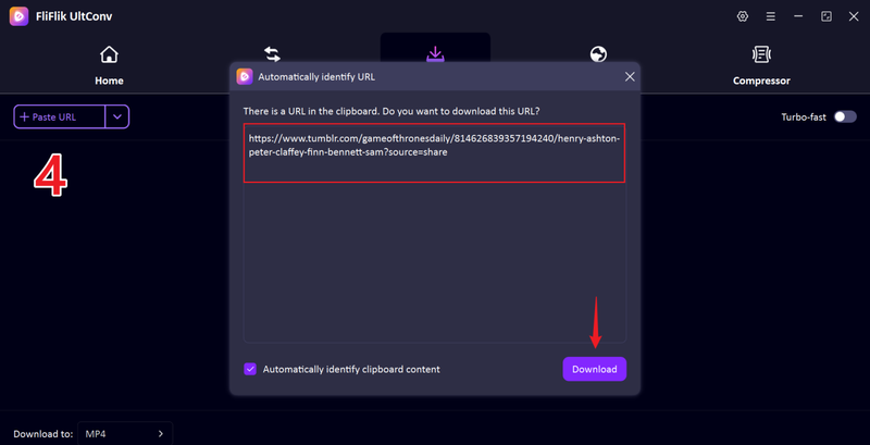 Paste Tumblr Video to Ultconv