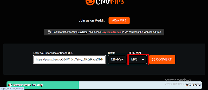 Paste URL and Choose Format