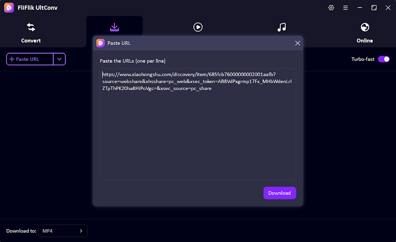 Paste URL in UltConv