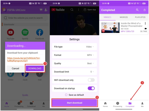 Paste Url in Ultconv App