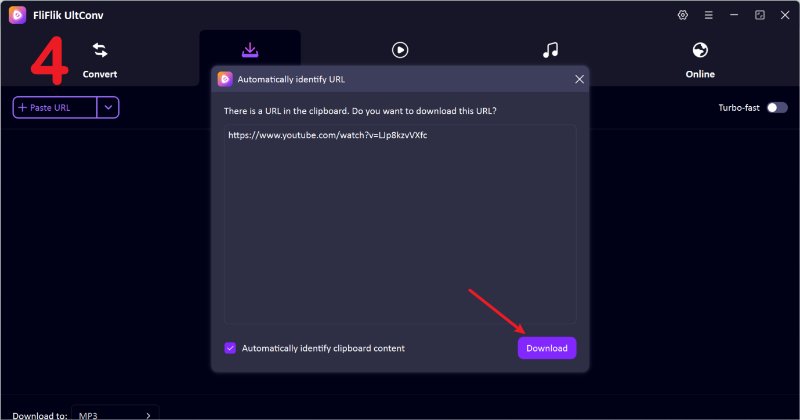 Paste Youtube Mov Link to Ultconv