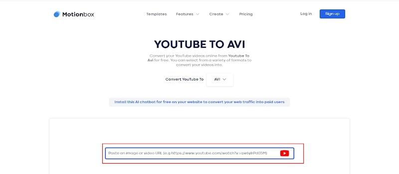 paste youtube video links motionbox