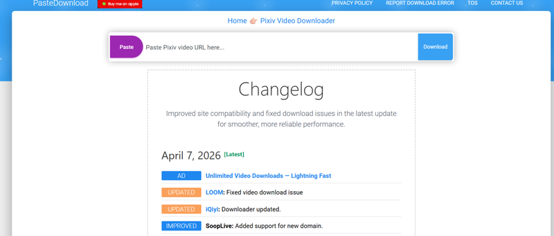 Pastedownload Pixiv Downloader Interface