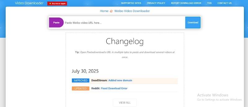 PasteDownload Weibo video tool