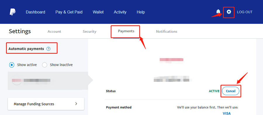 paypal cancel subscription