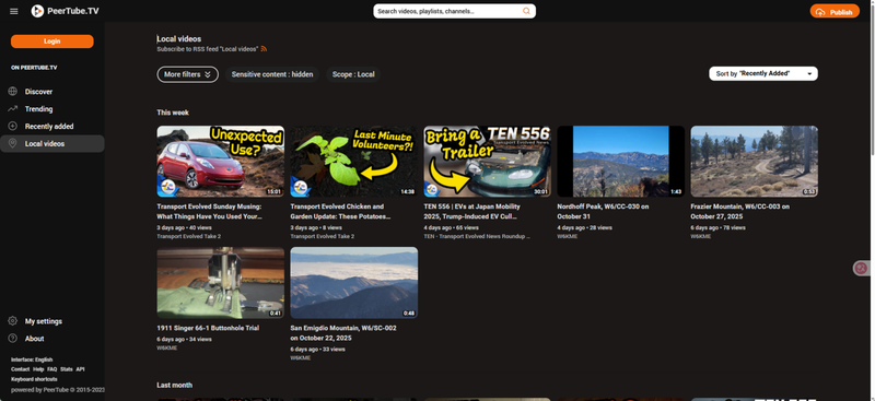 Peertube Homepage