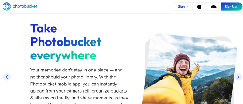 Photobucket Image Hosting Platform Dashboard