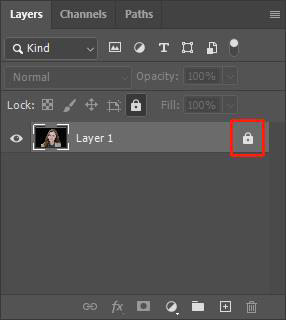 unlock layer photoshop