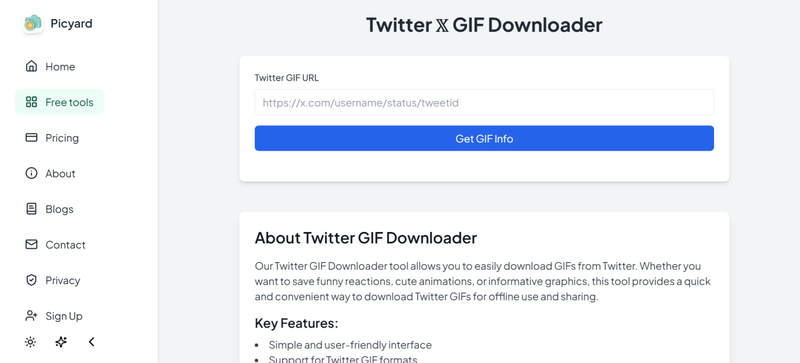 Picyard Tweet Gif Downloader