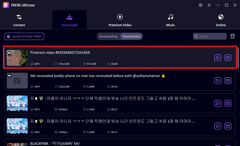 Pinterest Video Downloading in Ultconv