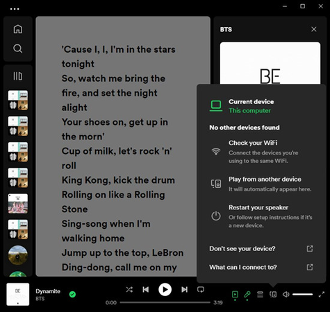 Play Spotify on Computer and Speaker