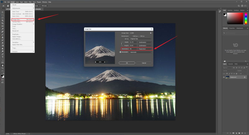 Change DPI on Photoshop