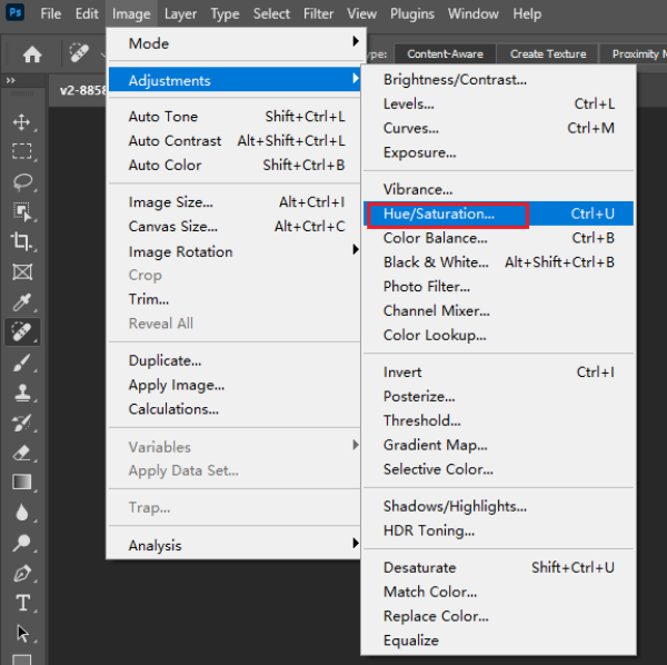 Adjust Hue and Saturation