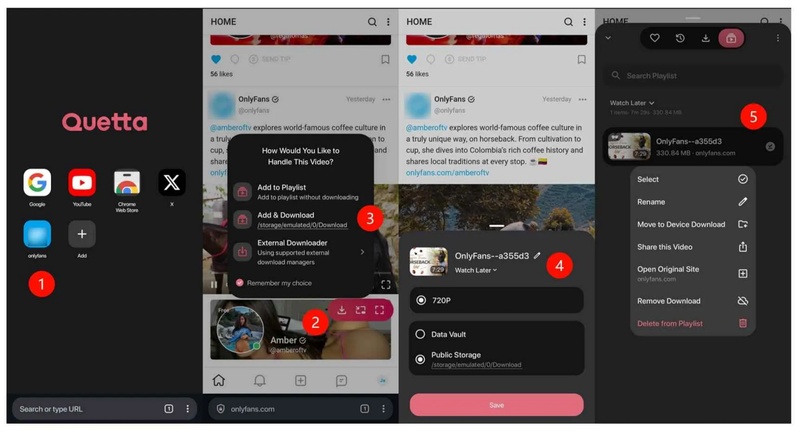 Download Onlyfans Video with Quetta Browser