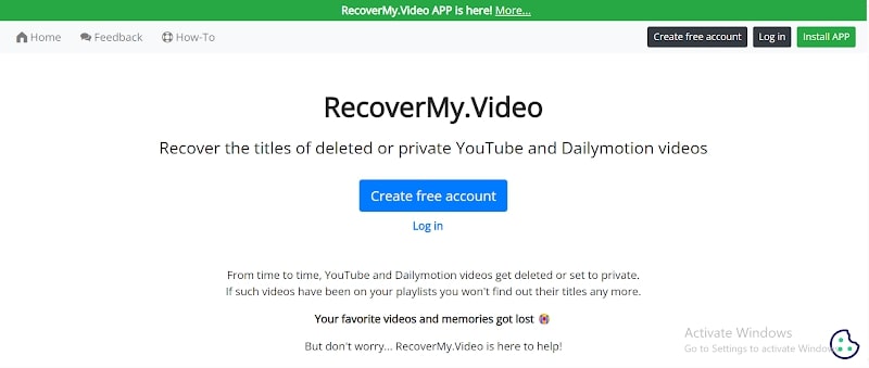 Recover deleted YouTube video