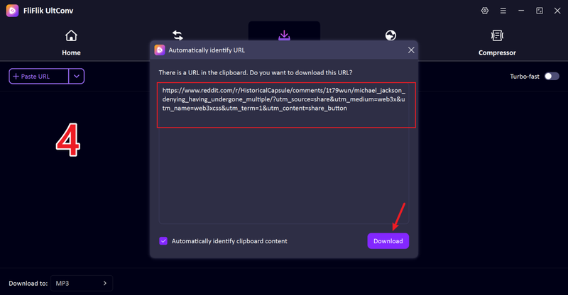 reddit link detected in ultconv downloader